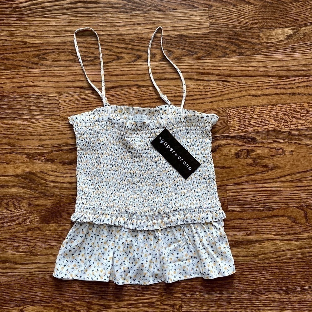 NWT Ditsy Floral Smocked Top Festival Wear- Size Small